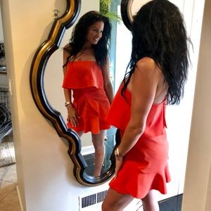 BCBG Strapless Tangerine Mini Dress